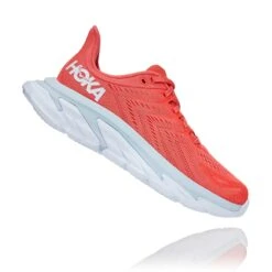 Hoka One One Hoka | Women's Clifton Edge Running Shoes - Hot Coral -Sportswear Sale Shop 1110511HCWH F hoka cliftonedge rightangle