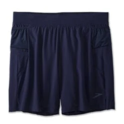 Brooks | Men's Sherpa 7" 2-in-1 Short - Navy -Sportswear Sale Shop 211333451 M brooks sherpa7in2in1short front