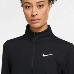 Nike | Women's Dri-Fit Element Top HZ - Black -Sportswear Sale Shop CU3220 010 W Nike Dri FitElementTopHZ neck