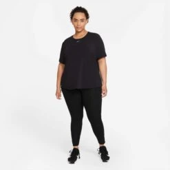 Nike | Women's Dri-FIT ONE Standard Fit Short-Sleeve Top (Plus Size) -Sportswear Sale Shop DD0618 010 W Nike OneLuxeDFSSSTDTop frontfullbody