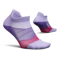 Feetures | Unisex Elite Light Cushion No Show Tab - Lace Up Lavender