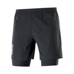 Salomon | Men's Cross Twinskin Shorts - Deep Black