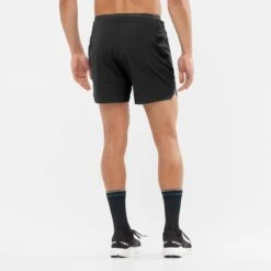 Salomon | Men's Sense Aero 5'' Shorts - Deep Black -Sportswear Sale Shop LC1870000 M Salomon SenseAero5 backonbody