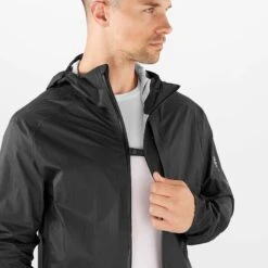 Salomon | Men's Bonatti Waterproof Jacket - Deep Black -Sportswear Sale Shop LC1873900 M Salomon BonattiWPJacket detail