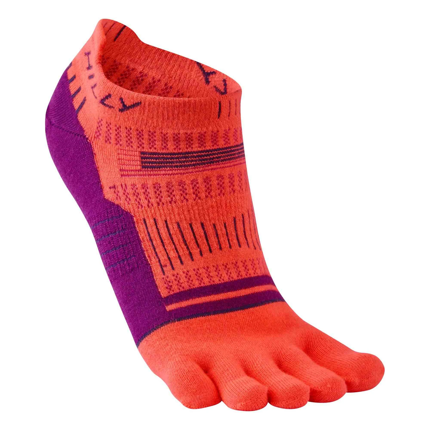Hilly | Women's Toe Socklets - Hot Coral 2 Hilly | Women's Toe Socklets - Hot Coral - Image 2
