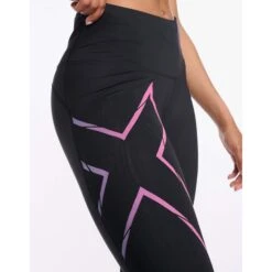 2XU | Women's Light Speed Mid-Rise Compression Tights - Black 6 2XU | Women's Light Speed Mid-Rise Compression Tights - Black -Sportswear Sale Shop WA6523bBLK FOF W 2XU LightSpeedMid RiseCompressionTights frontclose