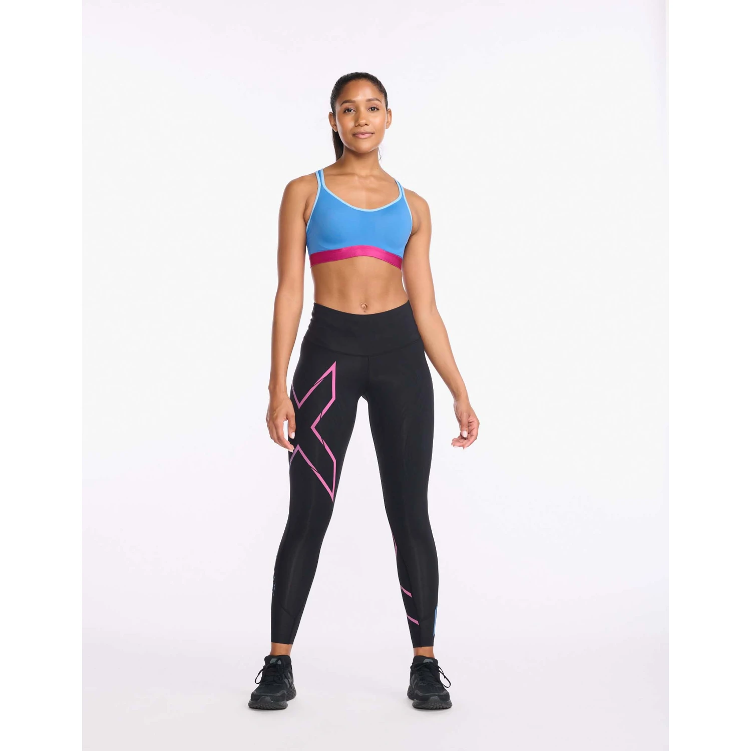2XU | Women's Light Speed Mid-Rise Compression Tights - Black 1 2XU | Women's Light Speed Mid-Rise Compression Tights - Black
