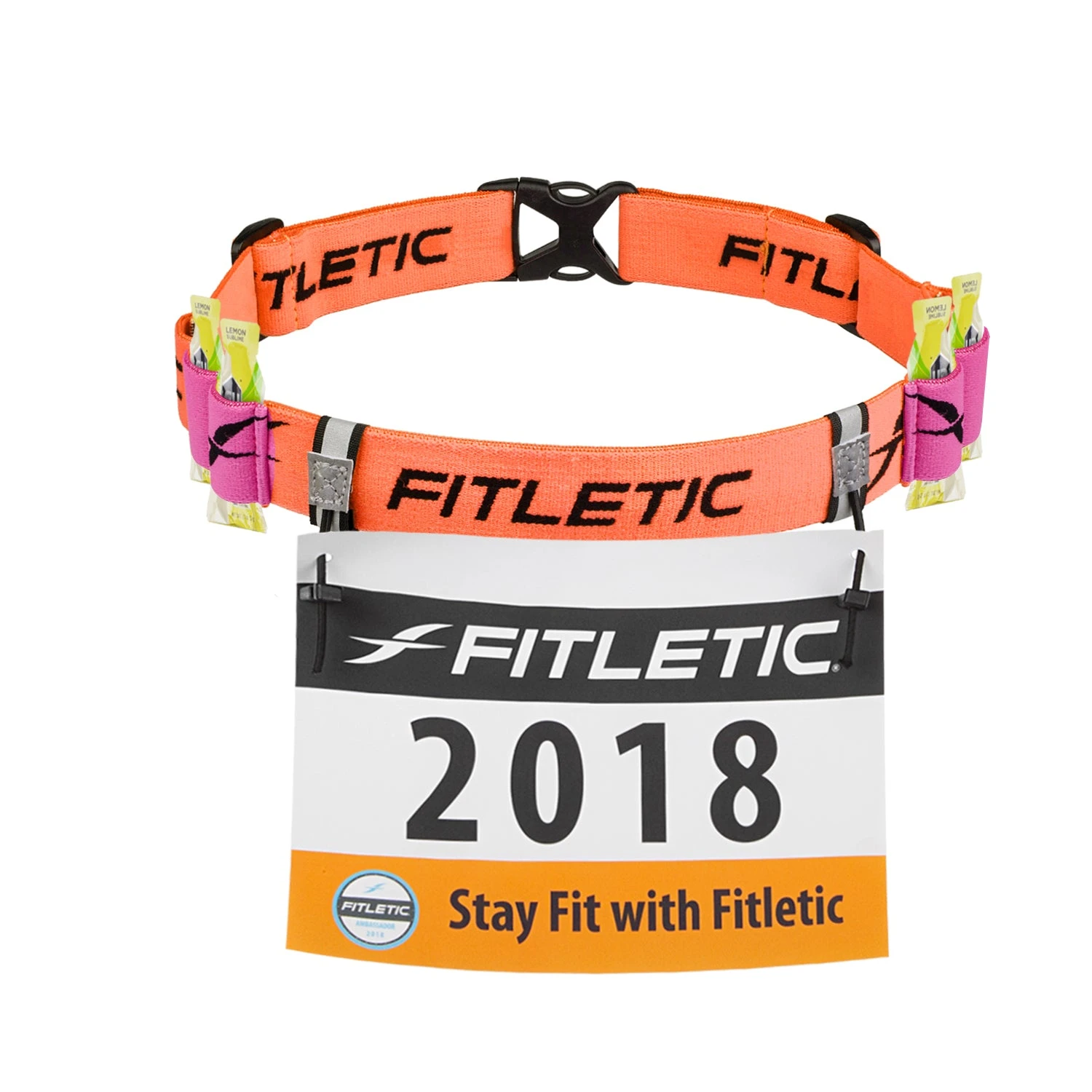 Fitletic | Unisex Race II Number Running Belt - Orange - Image 4